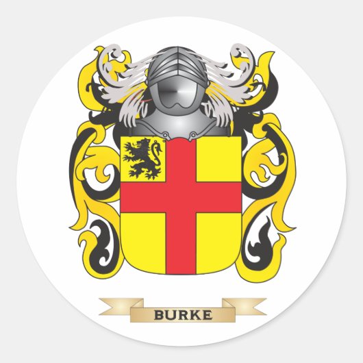 Burke Coat of Arms (Familienwappen) Runder Aufkleber (Vorderseite)