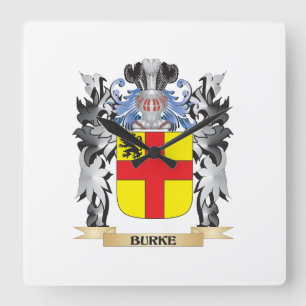 Burke Coat of Arms - Family Crest Quadratische Wanduhr