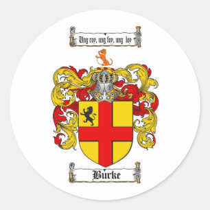 BURKE-FAMILIENWAPPEN - BURKE-WAPPEN RUNDER AUFKLEBER
