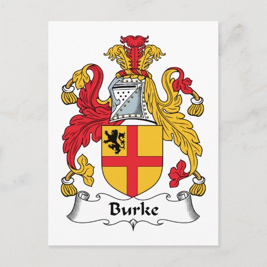 Burke Familienwappen Postkarte (Vorderseite)