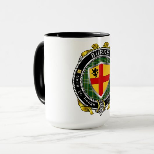 Burke Irischer Schild Badge Tasse (Vorderseite Links)