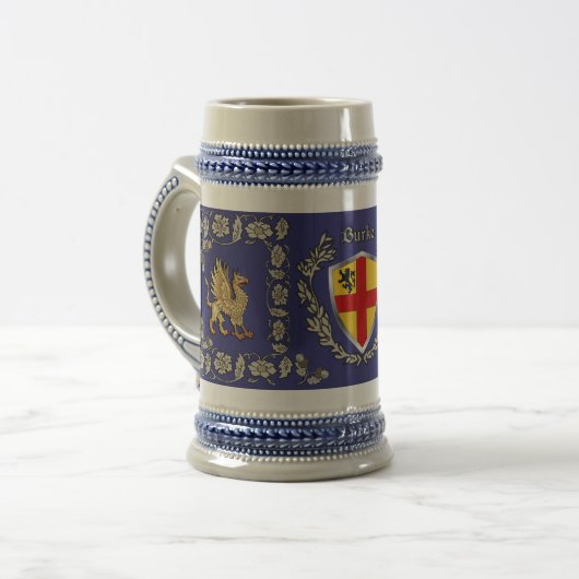 Burke Irish Shield Griffin Stein Bierglas (Vorderseite Links)