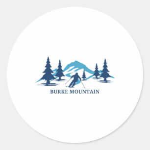 Burke Mountain Vermont Skifahren Snowboarden in Runder Aufkleber