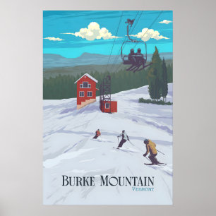 Burke Mountain Vermont Skigebiet Reiseplakat Poster