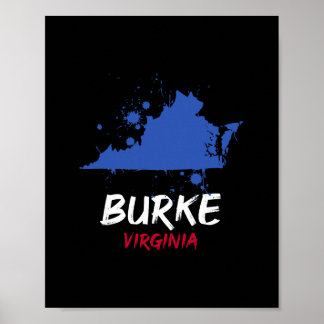 Burke Virginia Va Farbklecks Urlaubs-Souvenir Poster