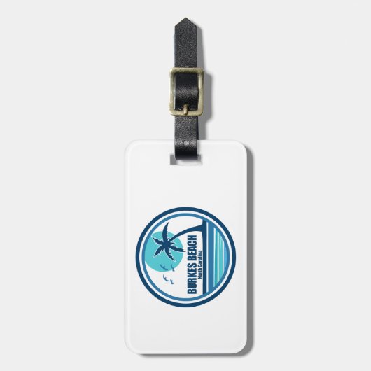 Burkes Beach South Carolina Palm Tree Birds Gepäckanhänger (Vorderseite vertikal)