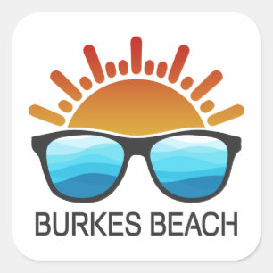 Burkes Beach South Carolina Sonnenbrillen Quadratischer Aufkleber