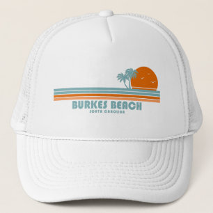 Burkes Beach South Carolina Sun Palm Trees Truckerkappe