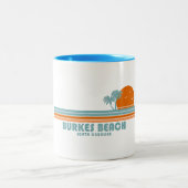 Burkes Beach South Carolina Sun Palm Trees Zweifarbige Tasse (Mittel)