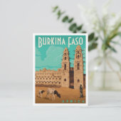 Burkina Faso Afrika Vintage Reise Postkarte (Stehend Vorderseite)