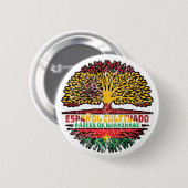 Burkina Faso Burkinabe Spanisch Spanien Baumwurzel Button (Vorne & Hinten)