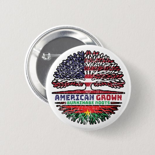 Burkina Faso Burkinabe USA Treots Button (Vorne & Hinten)
