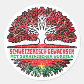 Burkina Faso Burkinisch Schweizer Schweiz Baum Runder Aufkleber (Vorderseite)