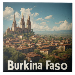 Burkina Faso Dorf und landschaftlicher Himmelshori Fliese