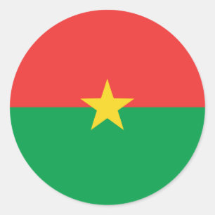 Burkina Faso Fischaugen-Flaggen-Aufkleber Runder Aufkleber