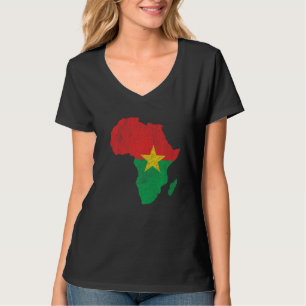 Burkina Faso Flag Afrika Kontinentale Silhouette G T-Shirt