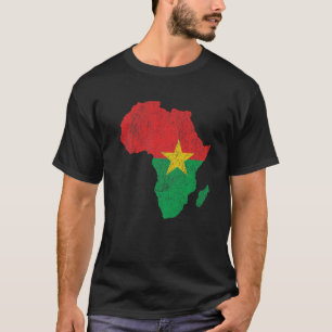 Burkina Faso Flag Afrika Kontinentale Silhouette G T-Shirt