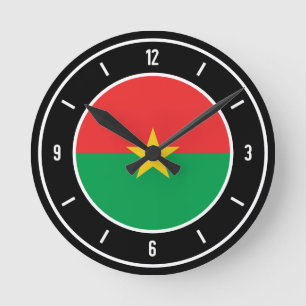 Burkina Faso Flag Elegant Runde Wanduhr