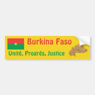 Burkina Faso Flag + Karte Autoaufkleber