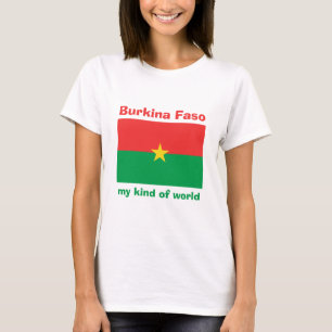 Burkina Faso Flag + Karte + Text-T - Shirt