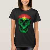 Burkina Faso Flag Skull Burkinabé Roots Proud Patr T-Shirt (Vorderseite)