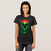 Burkina Faso Flag Skull Burkinabé Roots Proud Patr T-Shirt (Vorne ganz)