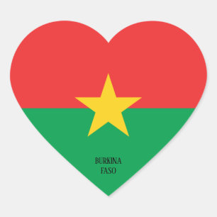 Burkina Faso Flag Splendid Patriotic Herz-Aufkleber