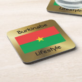 Burkina Faso Flag+Text-Untersetzer Untersetzer (Linke Seite)