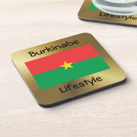 Burkina Faso Flag+Text-Untersetzer Untersetzer (Linke Seite)