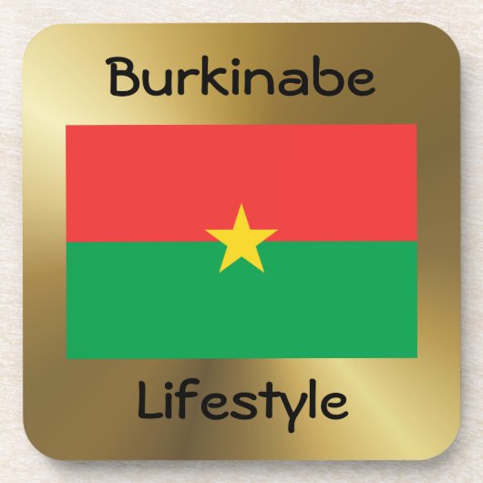 Burkina Faso Flag+Text-Untersetzer Untersetzer (Vorderseite)