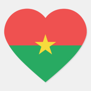 Burkina Faso Flagge Herz Aufkleber
