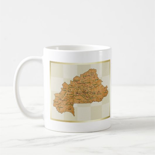 Burkina Faso Flagge + Karten-Tasse Kaffeetasse (Links)