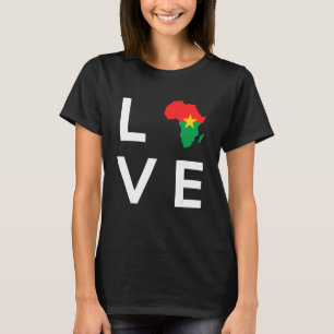 Burkina Faso Flagge Liebe Afrika Kontinent Silhoue T-Shirt