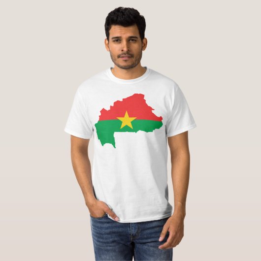 Burkina Faso Flaggen-Karte BF T-Shirt (Vorne ganz)