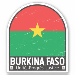 Burkina Faso FlaggenEmblem gestört Vintag Aufkleber