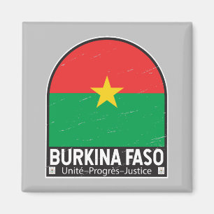 Burkina Faso FlaggenEmblem gestört Vintag Magnet
