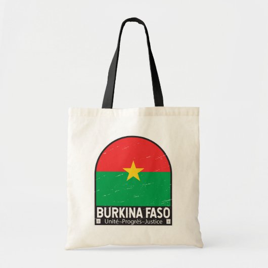 Burkina Faso FlaggenEmblem gestört Vintag Tragetasche (Vorne)