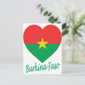 Burkina Faso Flaggenherz Postkarte (Stehend Vorderseite)