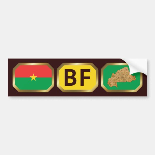 Burkina Faso Flaggenplan Autoaufkleber (Vorne)