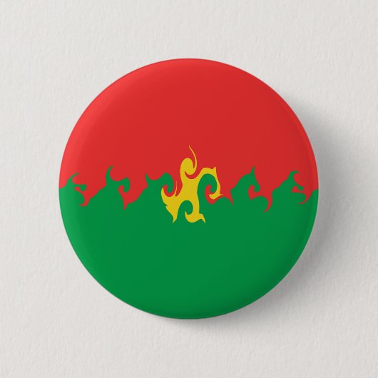 Burkina Faso Gnarly Flagge Button (Vorderseite)