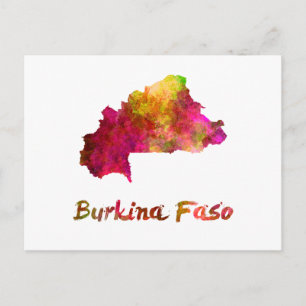 Burkina Faso in Aquarell 2 Postkarte