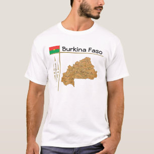 Burkina Faso Karte + Flagge + T - Shirt