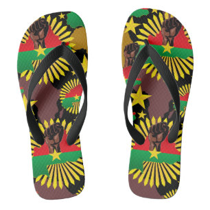 Burkina Faso Karte, Flagge und Revolution Fest Badesandalen