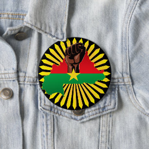 Burkina Faso Karte, Flagge und Revolution Fest Button