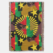 Burkina Faso Karte, Flagge und Revolution Fest Decke (Vorderseite Vertikal)