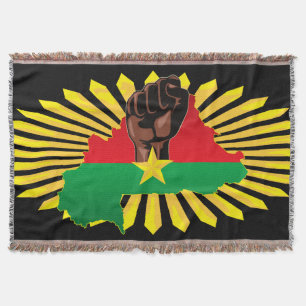 Burkina Faso Karte, Flagge und Revolution Fest Decke