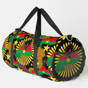 Burkina Faso Karte, Flagge und Revolution Fest Duffle Bag