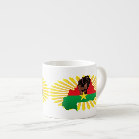 Burkina Faso Karte, Flagge und Revolution Fest Espressotasse (Vorderseite Rechts)