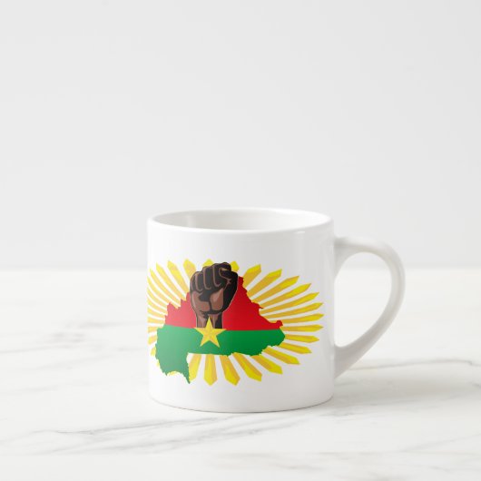 Burkina Faso Karte, Flagge und Revolution Fest Espressotasse (Rechts)