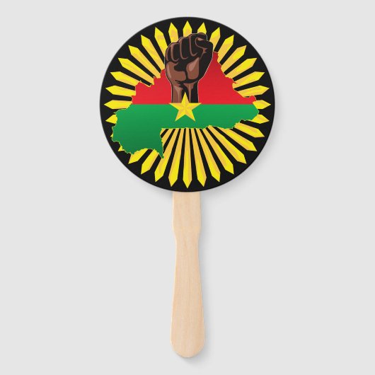 Burkina Faso Karte, Flagge und Revolution Fest Fächer (Vorderseite)